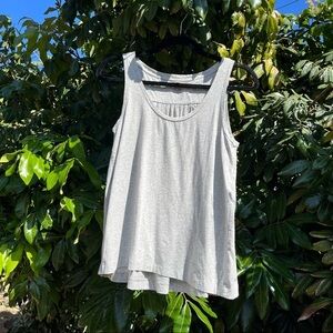 DEMYLEE heather grey pleated back knit tank top
